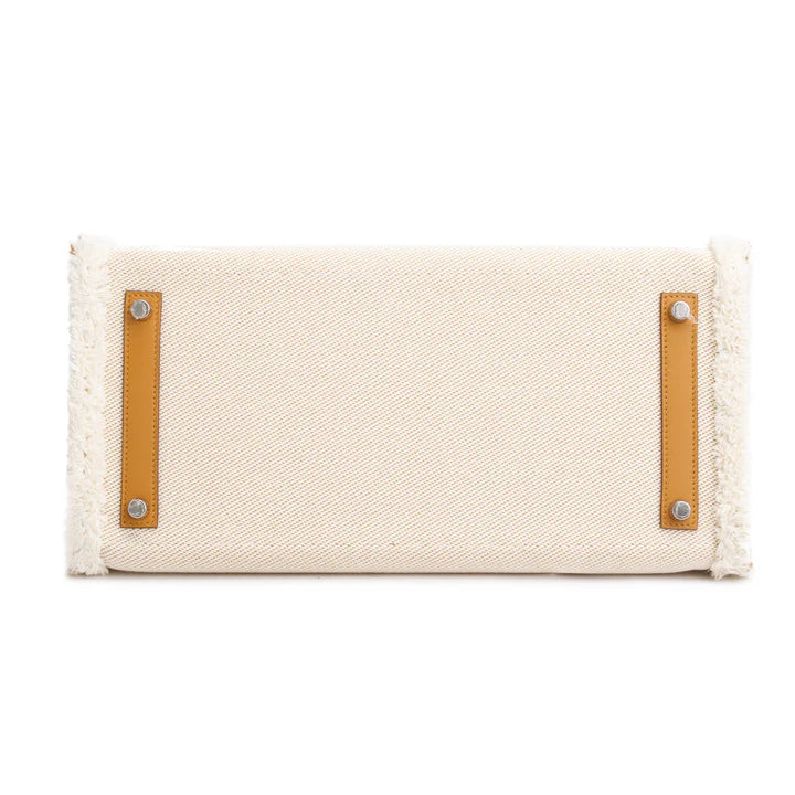 Hermes 2021 Limited Edition Sesame Swift And Ecru Toile H Fray Fray Birkin 35 Item No: 67965